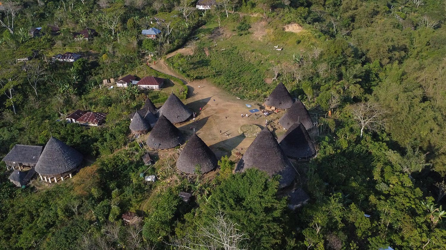 Waerebo Village with traditional Mbaru Niang houses in Flores, Indonesia